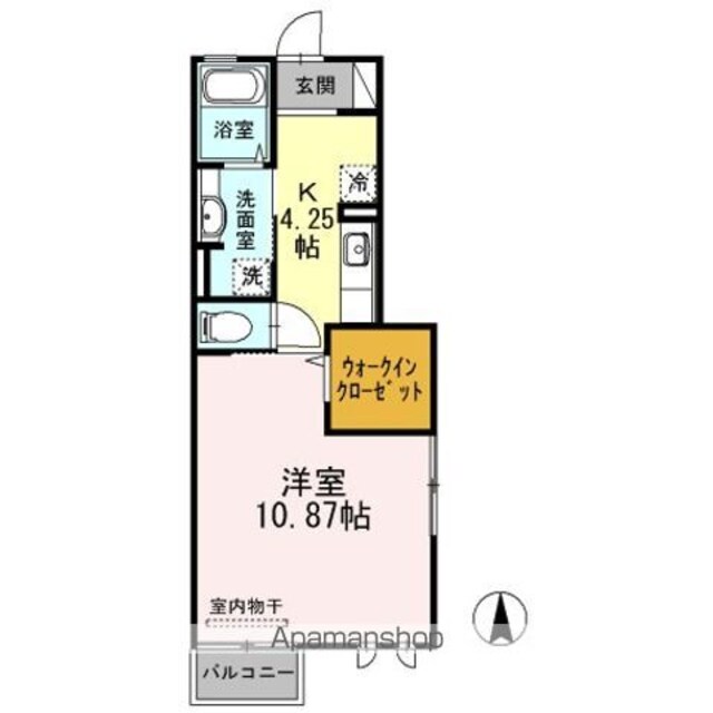 サンビレッジ春[1K/37.23m2]の間取図