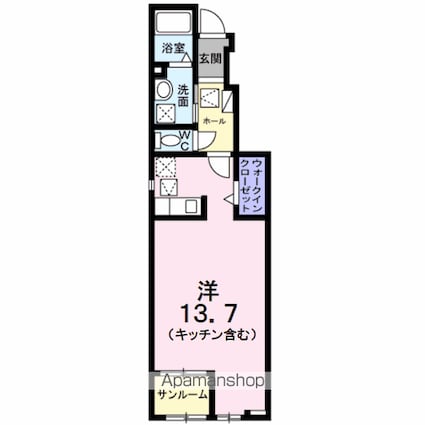 ウッド　ウィル[1R/40.16m2]の間取図