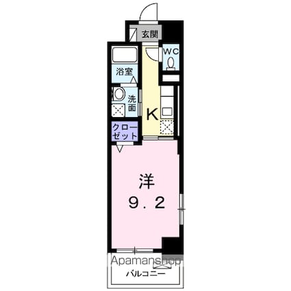 オンフォレスト芳泉[1K/30.96m2]の間取図