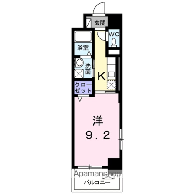 オンフォレスト芳泉[1K/30.96m2]の間取図