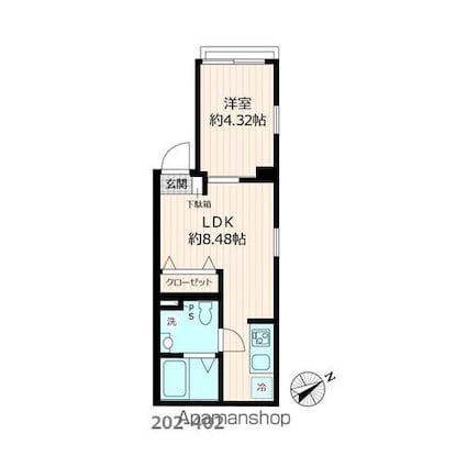ＤＫ池袋[1LDK/28.05m2]の間取図