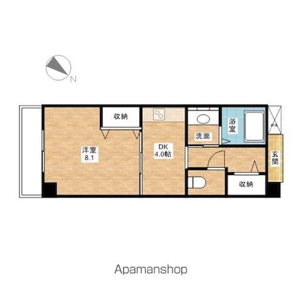 フェリシア西広島駅前[1DK/34.24m2]の間取図