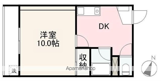 プレアール高松西町[1DK/36.1m2]の間取図