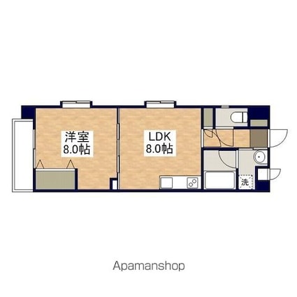 ラプラージュ緑町[1LDK/40.59m2]の間取図