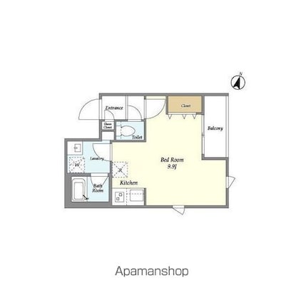 グランフラット桜新町[1R/26.5m2]の間取図