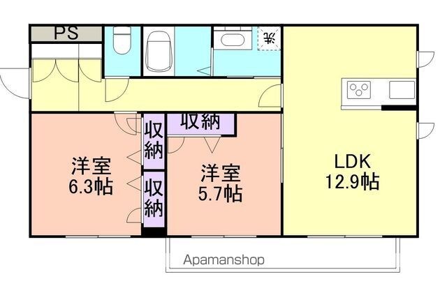 シャーメゾンジョワ[2LDK/60.52m2]の間取図