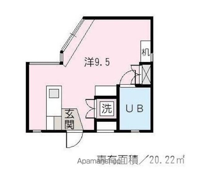 Ｎコート[1R/20.22m2]の間取図
