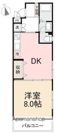 サンライズ豊益[1DK/38.19m2]の間取図