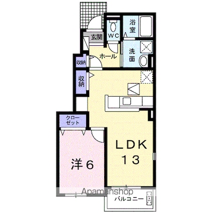 リヴェール松島Ⅰ[1LDK/45.82m2]の間取図