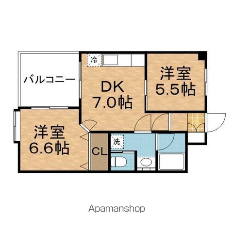 福岡市東区唐原のマンションの間取り