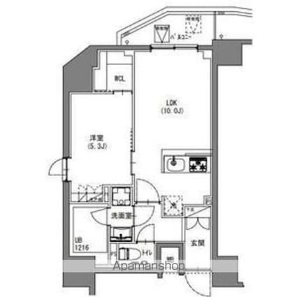 東京都新宿区四谷４丁目[1LDK/41.31m2]の間取図