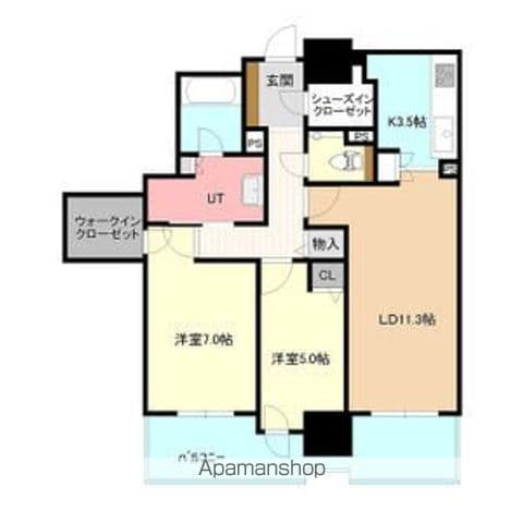 プレミストタワーズ札幌苗穂ブライトゲート 2403号の間取り写真