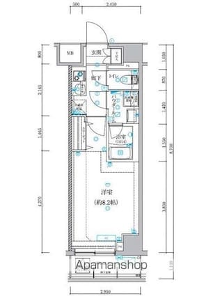 クオリタス本所吾妻橋[1K/25.26m2]の間取図