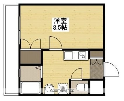 メルポート宇品神田[1DK/28.62m2]の間取図