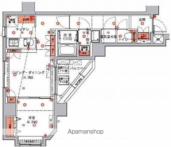 ハーモニーレジデンス東京イーストコア００５の間取り