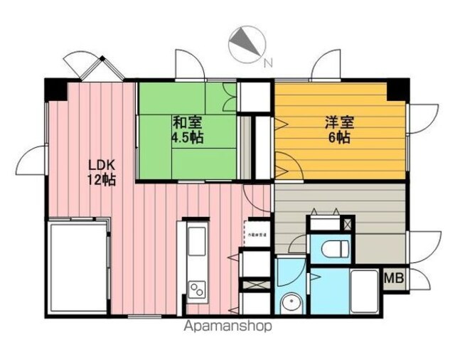 ＰＲＩＳＭ　ＣＯＵＲＴ　平井[2LDK/59.61m2]の間取図