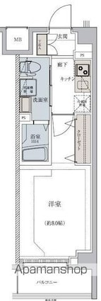 レグゼ用賀[1K/25.81m2]の間取図