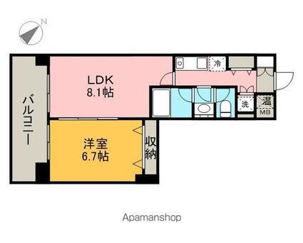 愛知県名古屋市中村区名駅南４丁目[1LDK/39.32m2]の間取図