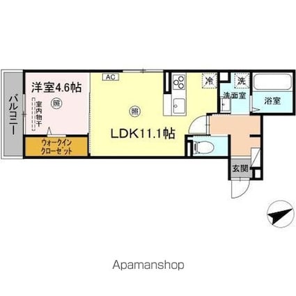 Ｐｒｅｍｉｅｒ矢賀[1LDK/40.66m2]の間取図