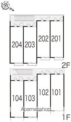 レオパレスフォンターナ[1K/19.87m2]の配置図