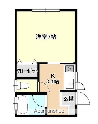 エスポワールⅢ[1K/23.19m2]の間取図
