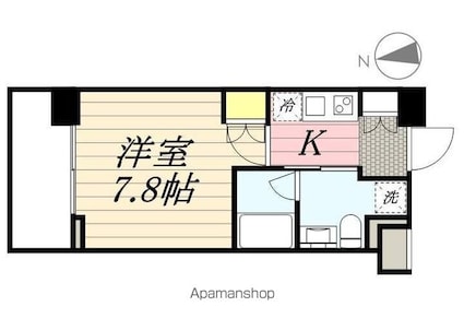 東京都中野区中野５丁目[1K/25.23m2]の間取図