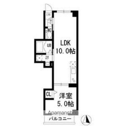 シナーラ上野毛[1LDK/33.15m2]の間取図
