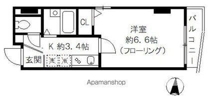 ヴィーアセッテ[1K/21.76m2]の間取図