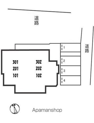メゾン江波東[2DK/52m2]の配置図