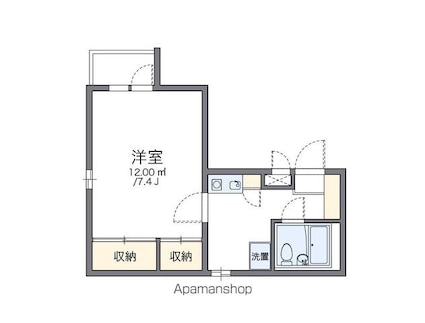 レオパレスＲＸ早稲田第２[1K/24.69m2]の間取図