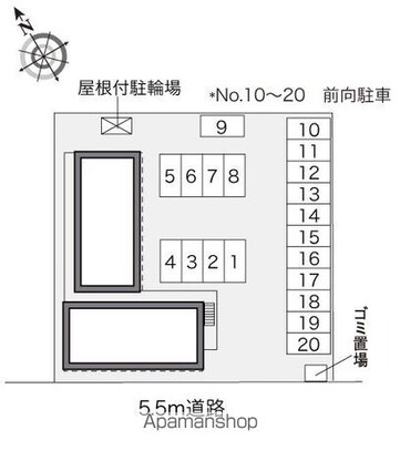 レオパレスＤＡＩＷＡ[1K/23.18m2]の配置図