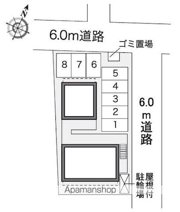 レオパレスグリーンエコー彦根[1K/20.28m2]の配置図