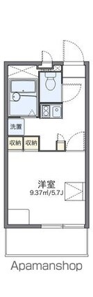 レオパレスピースフル　稲月[1K/20.28m2]の間取図