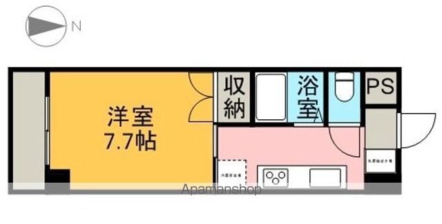 中央ロイヤルマンション[1K/24.45m2]の間取図
