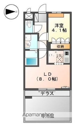 和歌山県和歌山市西田井[1LDK/36m2]の間取図
