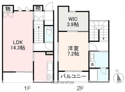 香川県高松市伏石町[1LDK/63.38m2]の間取図