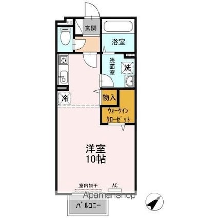 ノール　リヴィエール[1R/37.26m2]の間取図