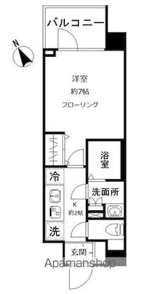 Ｎーｓｔａｇｅ　赤羽志茂[1K/25.57m2]の間取図