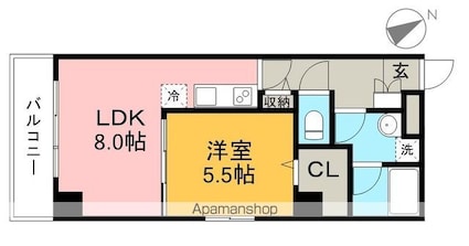 ボードゥ・ラ・メール[1LDK/40.17m2]の間取図