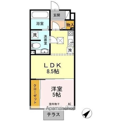 ノール　リヴィエール[1LDK/37.26m2]の間取図
