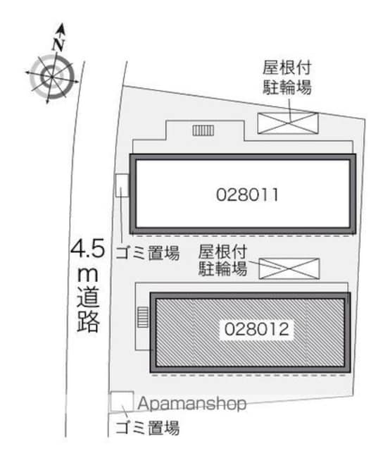レオパレスグリーンハイツ５号[1K/19.87m2]の配置図