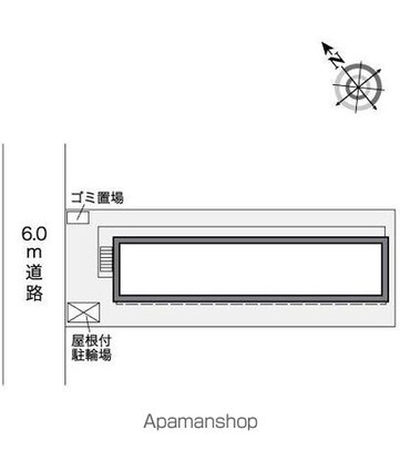 レオパレスクレール庚午[1K/19.87m2]の配置図