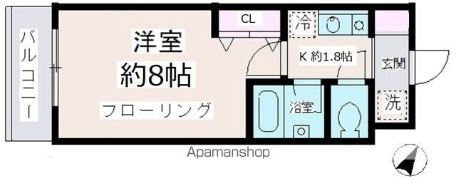 アロデミウ明大前[1K/24m2]の間取図