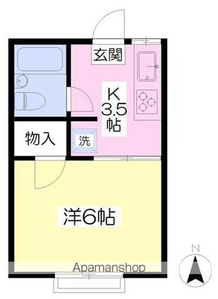 赤松ハイツ[1K/19.84m2]の間取図