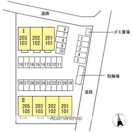 エスターテ柊　Ⅱ[2LDK/53.61m2]の配置図