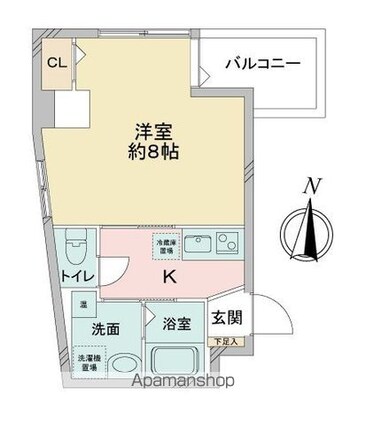 サン・名駅南ビル[1K/24.93m2]の間取図