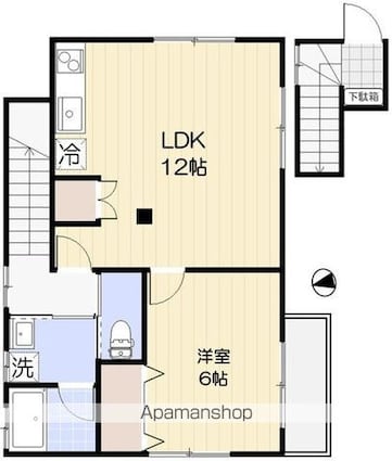 練馬区下石神井６丁目住宅[1LDK/48.43m2]の間取図