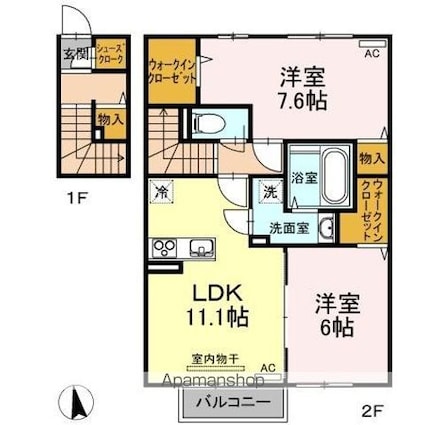 ラ・ソフィー[2LDK/65.02m2]の間取図
