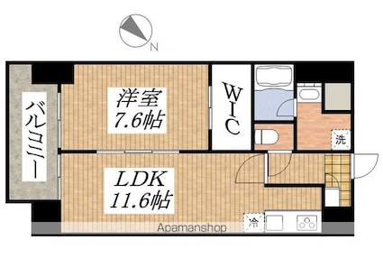 東京都立川市錦町１丁目[1LDK/46.9m2]の間取図