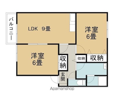 セジュールＭＥ諏訪Ｂ棟[2DK/55.3m2]の間取図